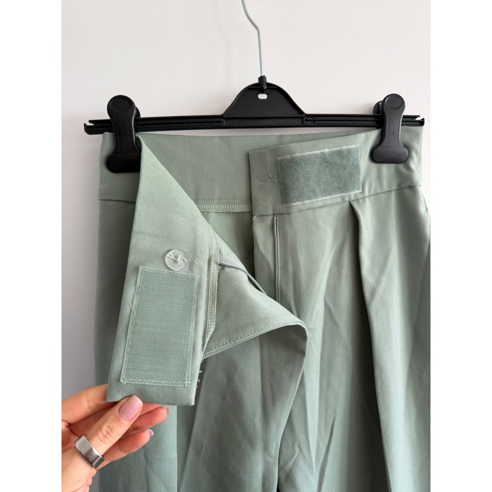 JLUXLABEL Sage Green High Waisted Wide Leg Trousers Size Small NWT - Picture 4 of 9